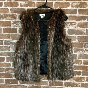 CATO brown faux fur vest